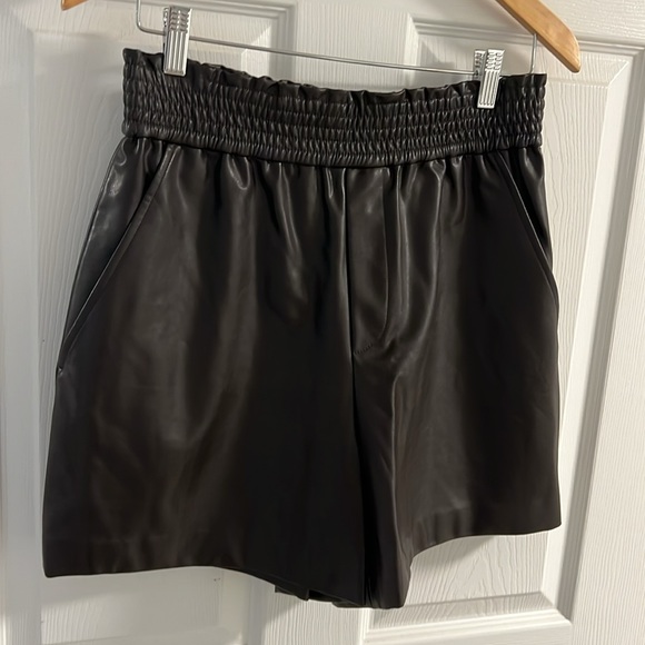 ALC Brown Pleather Shorts - Picture 2 of 5
